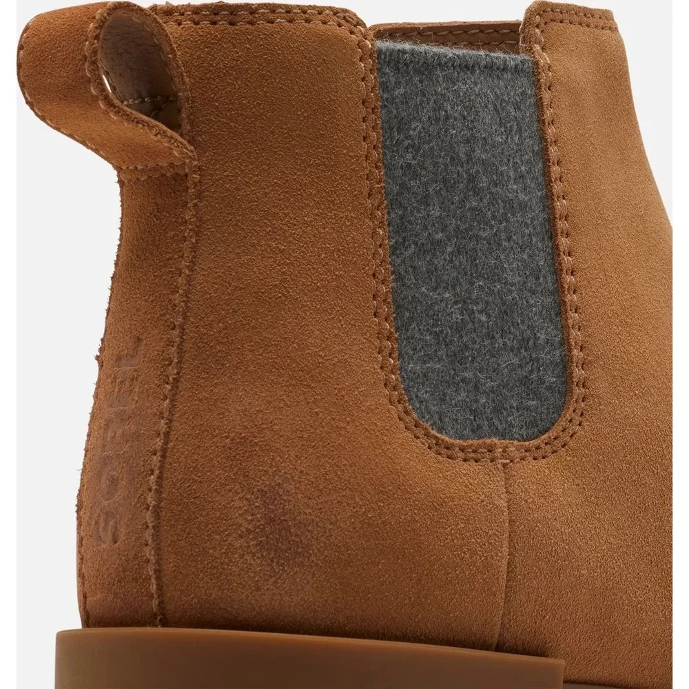 SOREL® Women's 6.5 EMELIE™ II Chelsea Waterproof Bootie in Dark‎ Moss/Gum - $140